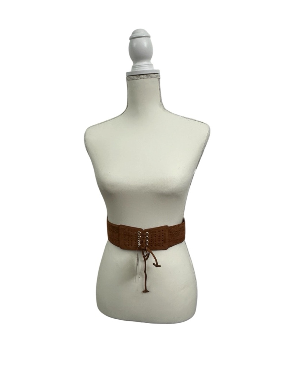 Francesca's Collections tan braided corset Lace-Up Waist Belt
